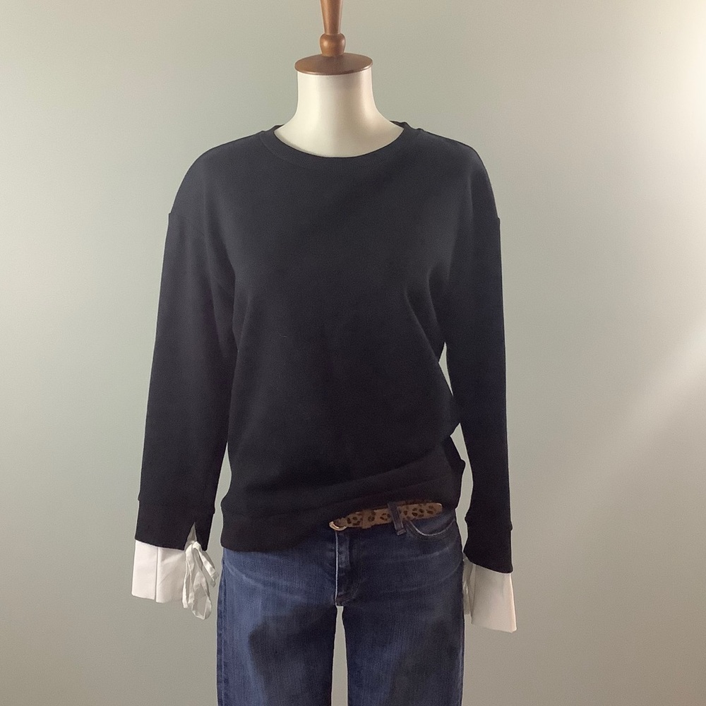 Carolina Belle Black Sweatshirt with White Cuffs Size XS